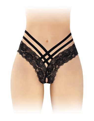 Tanga ouvert Anne - noir