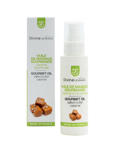 Huile de massage gourmande BIO Caramel - Divinextases