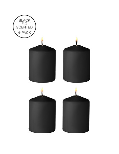 4 bougies SM noires parfum indocile - Ouch!